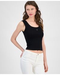 Guess - Ribbed Triangle-logo Tank - Lyst