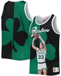 Mitchell & Ness - Larry Bird Kelly Green And Black Boston Celtics Sublimated Player Tank Top - Lyst