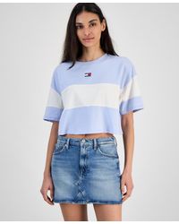 Tommy Hilfiger - Colorblock Cotton Crop T-shirt - Lyst