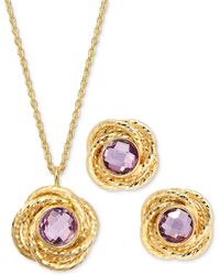 Macy's - 2-pc. Set Citrine Love Knot 18" Pendant Necklace & Matching Stud Earrings (1-3/4 Ct. T.w. - Lyst