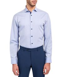 slim fit dress slacks Sean John Men's Tailored Fit White Cotton Dress Shirt main image 1