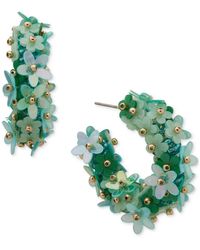 Lonna & Lilly - Gold-tone Flower Cluster C-hoop Statement Earrings - Lyst