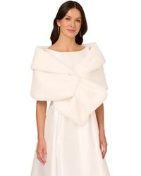 Adrianna Papell - Embellished Faux Fur Wrap - Lyst