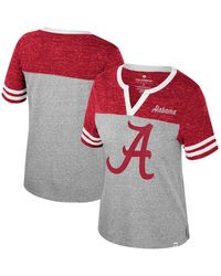 Colosseum Athletics - Alabama Crimson Tide Kate Colorblock Notch Neck T-shirt - Lyst