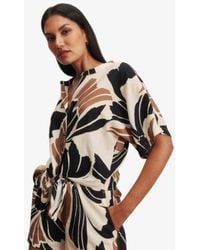 Sanctuary - Tie Front Cap Sleeve Collared Blouse - Lyst