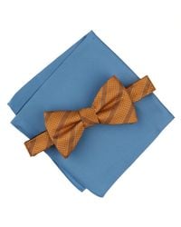 Alfani - Mini-pattern Bow Tie & Solid Pocket Square Set - Lyst