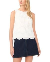 Vince Camuto - Embroidered Sleeveless Blouse - Lyst