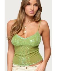 Edikted - Azelia Beaded Sheer Chiffon Top - Lyst