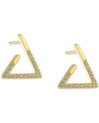 Giani Bernini Cubic Zirconia Open Triangle Stud Earrings In 18k Gold-plated Sterling Silver, Created For Macy's - Metallic