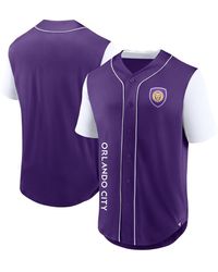 Fanatics - Branded Purple Orlando City Sc Balance Fashion Baseball Jersey - Lyst