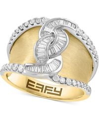 Effy - Effy Diamond Round & Baguette Concave Ring (5/8 Ct. T.w. - Lyst