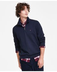 Tommy Hilfiger - Essential Intechno Knit Regular-fit 1/4-zip Sweatshirt - Lyst