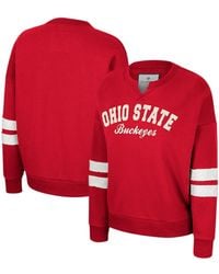 Colosseum Athletics - Distressed Ohio State Buckeyes Perfect Date Notch Neck Pullover Sweatshirt - Lyst