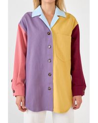 English Factory - Color Block Shirts Jacket - Lyst