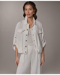 Donna Karan - Collared Neck Buton-front Shirt Jacket - Lyst