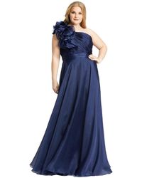 Mac Duggal - Plus Size One-shoulder Ruffle Evening Gown - Lyst
