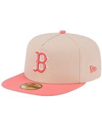 KTZ - Light Beige/coral Boston Red Sox Two-tone Color Pack A-frame 59fifty Fitted Hat - Lyst