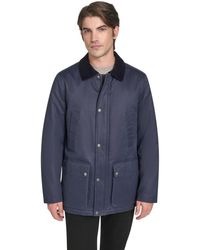 Cole Haan - Corduroy-shirt-collar Waxed Rain Jacket - Lyst