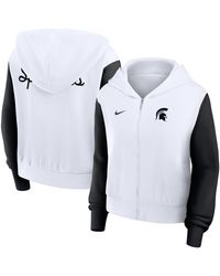 Nike - Michigan State Spartans Cropped Beyond Capability Color-block Script Full-zip Hoodie - Lyst