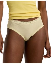 Lauren by Ralph Lauren - Cotton & Lace Jersey Hipster Brief Underwear 4l0077 - Lyst