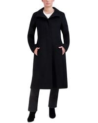 Cole Haan - Stand-collar Single-breasted Wool Blend Coat - Lyst
