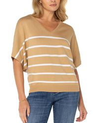 Liverpool Los Angeles - Striped Short-dolman-sleeve Sweater - Lyst