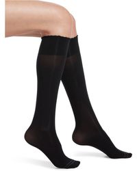 Hue Graduated Compression Opaque Knee High Socks - Black