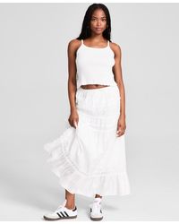And Now This - Petite Embroidered Lace-trim Maxi Skirt - Lyst