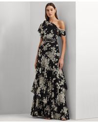 Lauren by Ralph Lauren - One-shoulder Floral Gown - Lyst