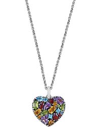 Effy - Effy Multi-gemstone Mixed Cut Heart 18" Pendant Necklace (6-5/8 Ct. T.w. - Lyst