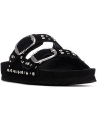 Xti - Suede Double Strap Buckle Sandals - Lyst