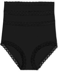 Natori - Bliss Lace Trim High Rise Brief Underwear 3-pack 755058mp - Lyst