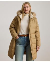 Ralph Lauren - Plus Size Faux-fur-trim Hooded Puffer Coat - Lyst