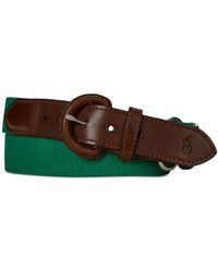 Polo Ralph Lauren - Webbed Cotton & Leather Belt - Lyst