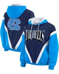 WEAR by Erin Andrews - Blue/navy North Carolina Tar Heels Color Block Full-zip Hoodie Windbreaker Jacket - Lyst
