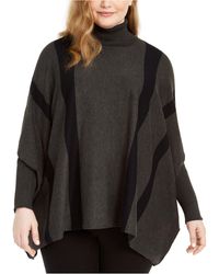 alfani striped poncho sweater