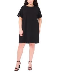 Msk - Plus Size Short-sleeve Crepe Shift Dress - Lyst