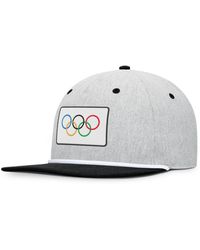 Fanatics - Heather Gray/black Olympic Games Photo Finish Adjustable Hat - Lyst