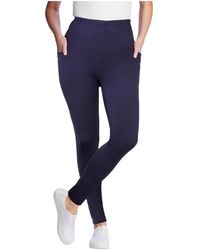 Woman Within - Within Tall Stretch-cotton Knit Pull-on Pocket leggings - Lyst