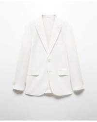Mango - Slim Fit Linen And Cotton Suit Jacket - Lyst