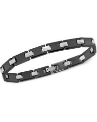 Macy's Black Ion Plated Bracelet In Tungsten