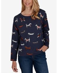 Ruby Rd. - Petite Dog-print Long-sleeve Pullover - Lyst