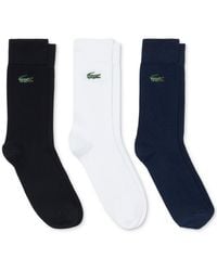 Lacoste - & Ribbed-cuff Crew Socks - Lyst