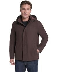 Cole Haan - Front-zip Duffel Wool Jacket - Lyst