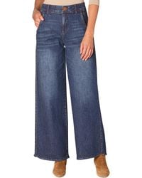 Democracy - Petite "ab"solution Skyrise Tulip-hem Wide-leg Jeans - Lyst