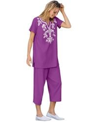 Woman Within - Plus Size Printed Tunic And Capri Set - Lyst