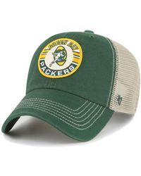 47 Brand White Green Bay Packers Downburst Hitch Adjustable Hat for Men