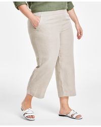 Charter Club - Petite Linen Cropped Pull-on Pants - Lyst