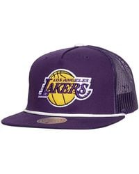 Mitchell & Ness - Los Angeles Lakers Roper Meshback Trucker Snapback Hat - Lyst