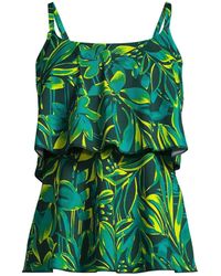 Lands' End - Chlorine Resistant Tiered Tankini Swimsuit Top - Lyst